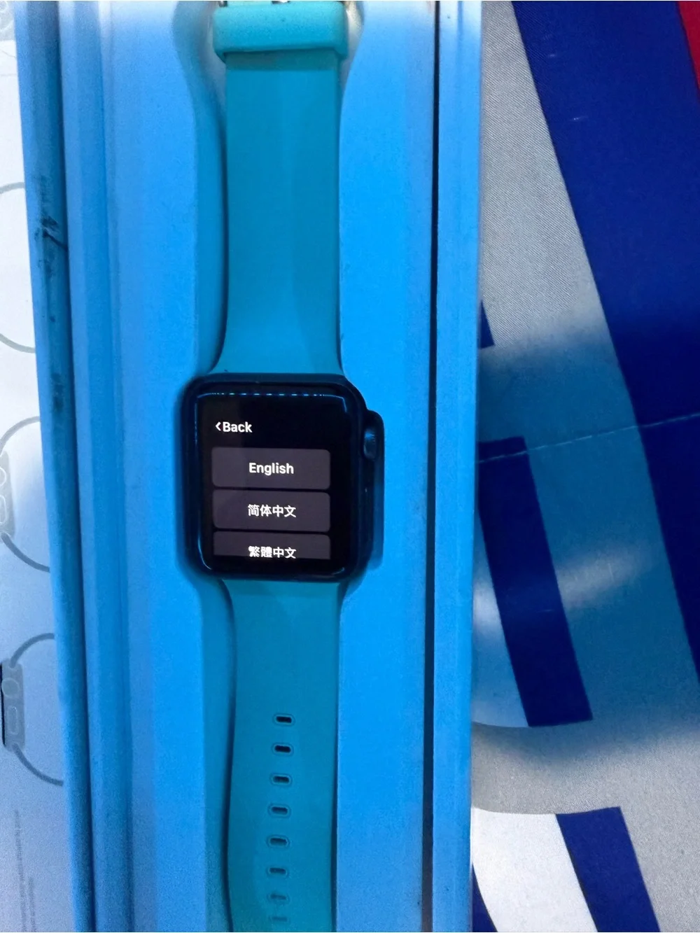 Apple Smartwatch with Mint Teal Sport Band(series 2)